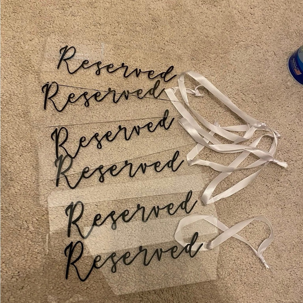 Acrylic Reserved Signs